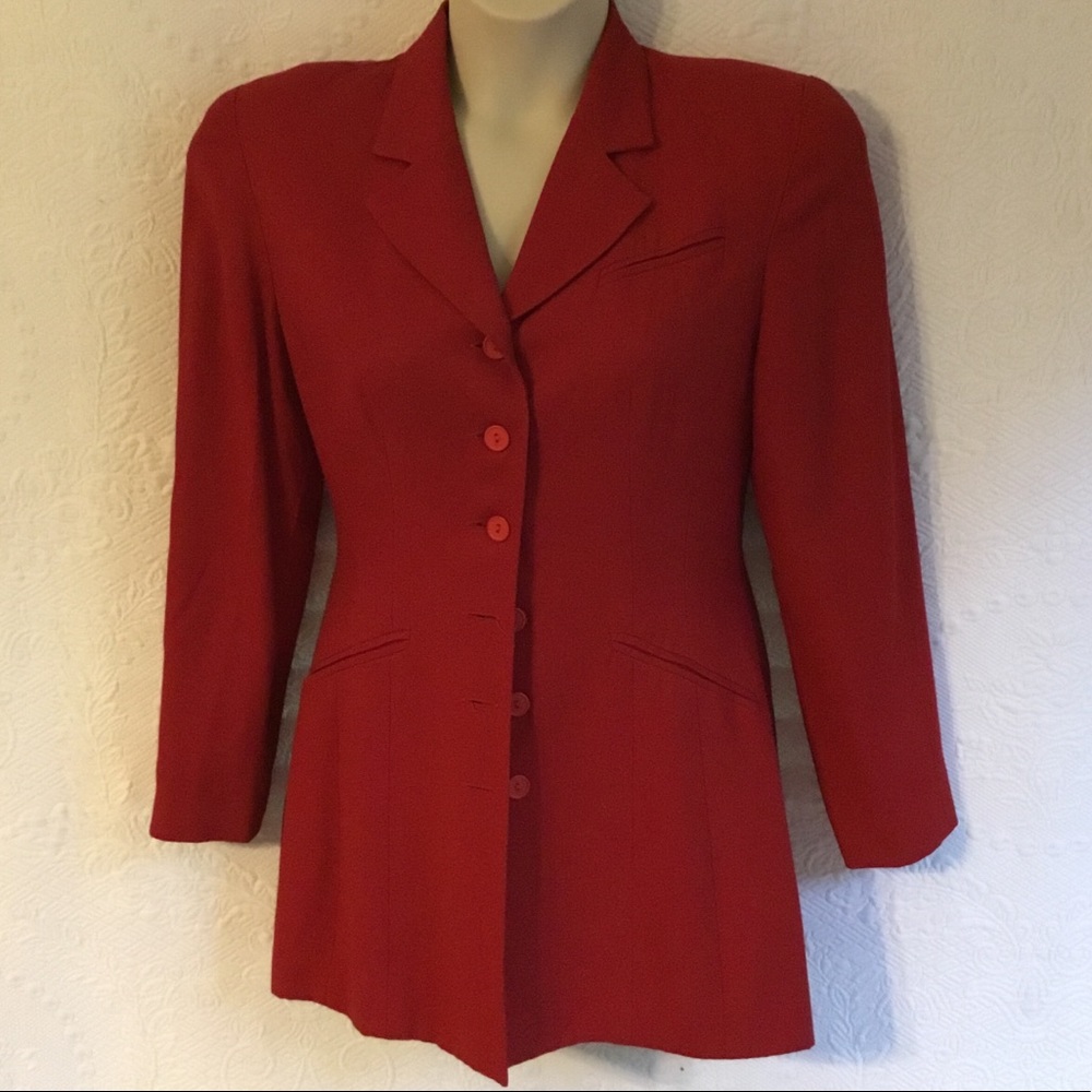 CHIC & CRAZY by RINA ROSSI Long Red Jacket Size 6